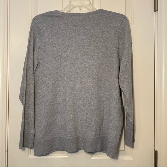 CROFT & BARROW Gray Cardigan Button Down Long Sleeve Top Sweater Plus Sz 1X NEW - Picture 4 of 8